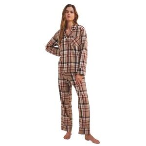 Z Supply Tan Plaid Pajama Set